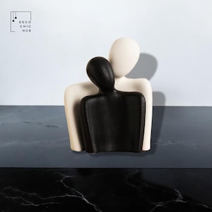 Modern Black And White Sculpture, Hug Statue, Office Home Decoration, Home Decor, Modern Sculpture, Modern Art