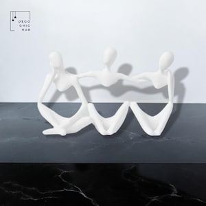 Abstract White Thinker Statue Set Of 3, Resin Figurine, Office Home Decoration, Home Decor, Modern Sculpture, Modern Art