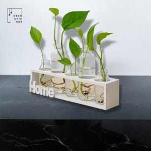 Moderne Holzvase, Hydrokultur-Vase, Wohnzimmer-Blumenarrangement, dekorative Knospe-Vase, kreativer Mehrzweck-Boho-Blumentopf