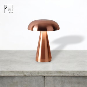 Rechargeable Table Rose Gold Lamp, Wireless, Touch Sensor, LED Desktop, Night Light Wireless, Reading Lamp for Restaurant, Bedroom