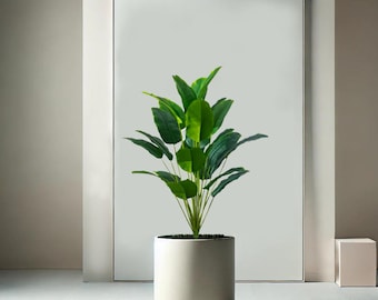 Realistic Artificial Plant, Faux Greenery for Home, Plants for Office Decor, Desk Plant, Green Plastic Palm, Fake Houseplant, Without Pot