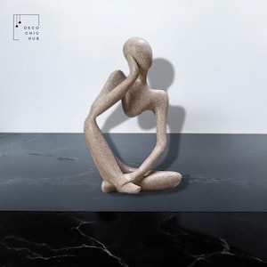 Abstract Stone-like Thinker Statue, Resin Figurine, Office Home Decoration, Home Decor, Modern Sculpture, Modern Art
