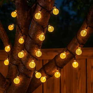 Warm Waterproof, lampe torche, appliques murales et piquets, éclairage extérieur alimenté par panneau solaireLumières lumineuses solaires pour jardin : 30 LED blanc chaud imperméables