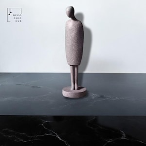 Modern Grey Abstract Ceramic Sculpture, Hug Statue, Office Home Decoration, Home Decor, Modern Sculpture, Modern Art