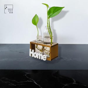 Moderne Holzvase, Hydrokultur-Vase, Wohnzimmer-Blumenarrangement, dekorative Knospe-Vase, kreativer Mehrzweck-Boho-Blumentopf