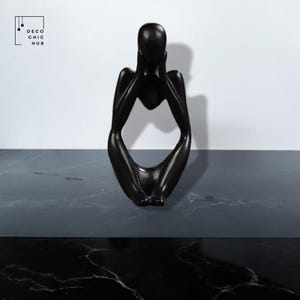 Abstract Black Thinker Statue, Resin Figurine, Office Home Decoration, Home Decor, Modern Sculpture, Modern Art