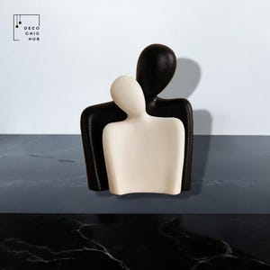Modern Black And White Sculpture, Hug Statue, Office Home Decoration, Home Decor, Modern Sculpture, Modern Art