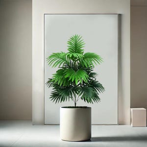 Realistic Artificial Plant, Faux Greenery for Home, Plants for Office Decor, Desk Plant, Green Plastic Palm, Fake Houseplant, Without Pot