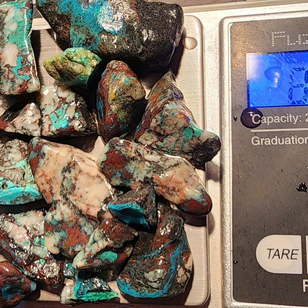Arizona Chrysocolla, Cuprite, quartz, tumbled once 80.5 grams
