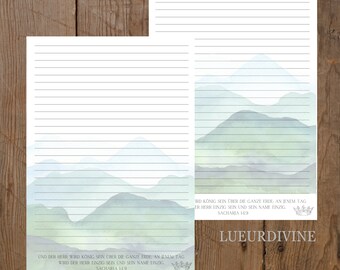 printable stationery mountains (Zechariah 14:9)