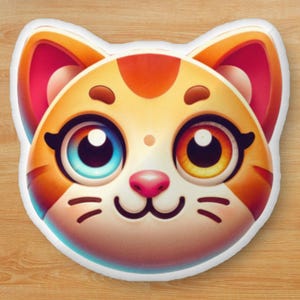 3D Cute Kitty Cartoon Shaped Pillow Custom Pet Plushy Pillow Perfect For Cat Lovers Soft Plush Pillow Colorful Cat Personalized Cushion