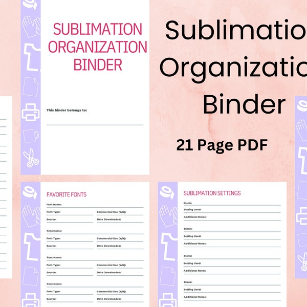 21 Page Sublimation Organization Binder PDF