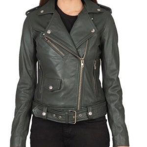 Luxury leather biker style women jacket xs Xxl available 3 colours zdjęcie 6