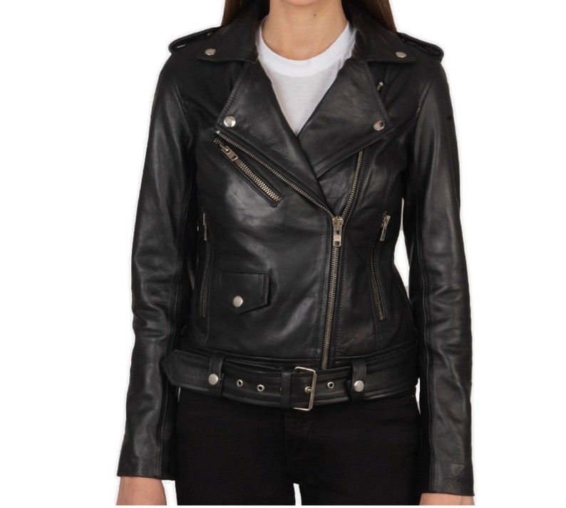 Luxury leather biker style women jacket xs Xxl available 3 colours zdjęcie 1