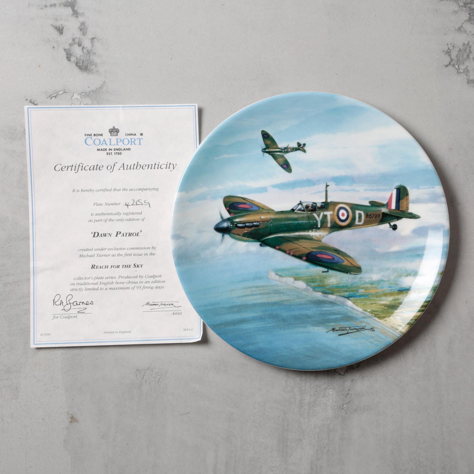 Coalport Collectors Plate Dawn Patrol From the Reach for the Sky 