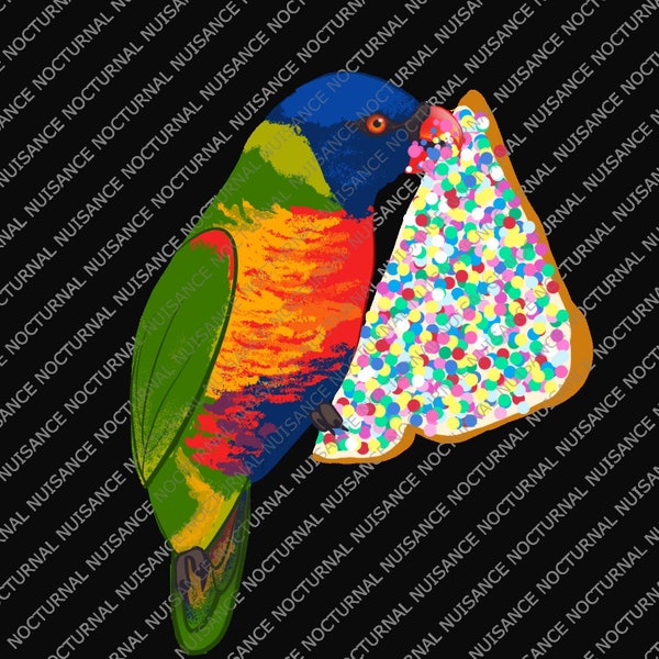 Aussie Fairybread Lorikeet digital design 2| 100s & 1000s | Hundreds and Thousands | Fairy Bread | SVG | Australian Artist | Aussie Design