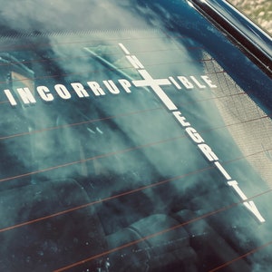 Christian Car Decal - Incorruptible Integreity - Vinyl Bumper Sticker For Car, Truck, Laptop, Window