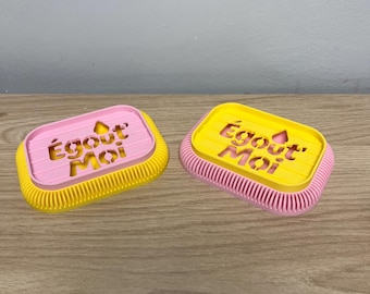 Porte-savon bicolore design | Porte savon salle de bain moderne | Accessoire douche imprimé en 3D | Fabrication française