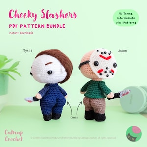 2 in 1 Freche Schlitzer - PDF PDF MUSTER-PAKET | süß, grusel, gespenstisch, gruselig, halloween, myers, jason, beute, amigurumi plüsch puppen