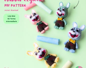 Rabbit Legion - Crochet PDF PATTERN | cute, scary, horror, halloween, video game, dbd, bunny, robbie, easter, amigurumi plush doll