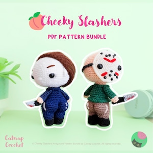2 in 1 Booty Slashers - Pacchetto di modelli PDF all'uncinetto Myers & Jason Amigurumi