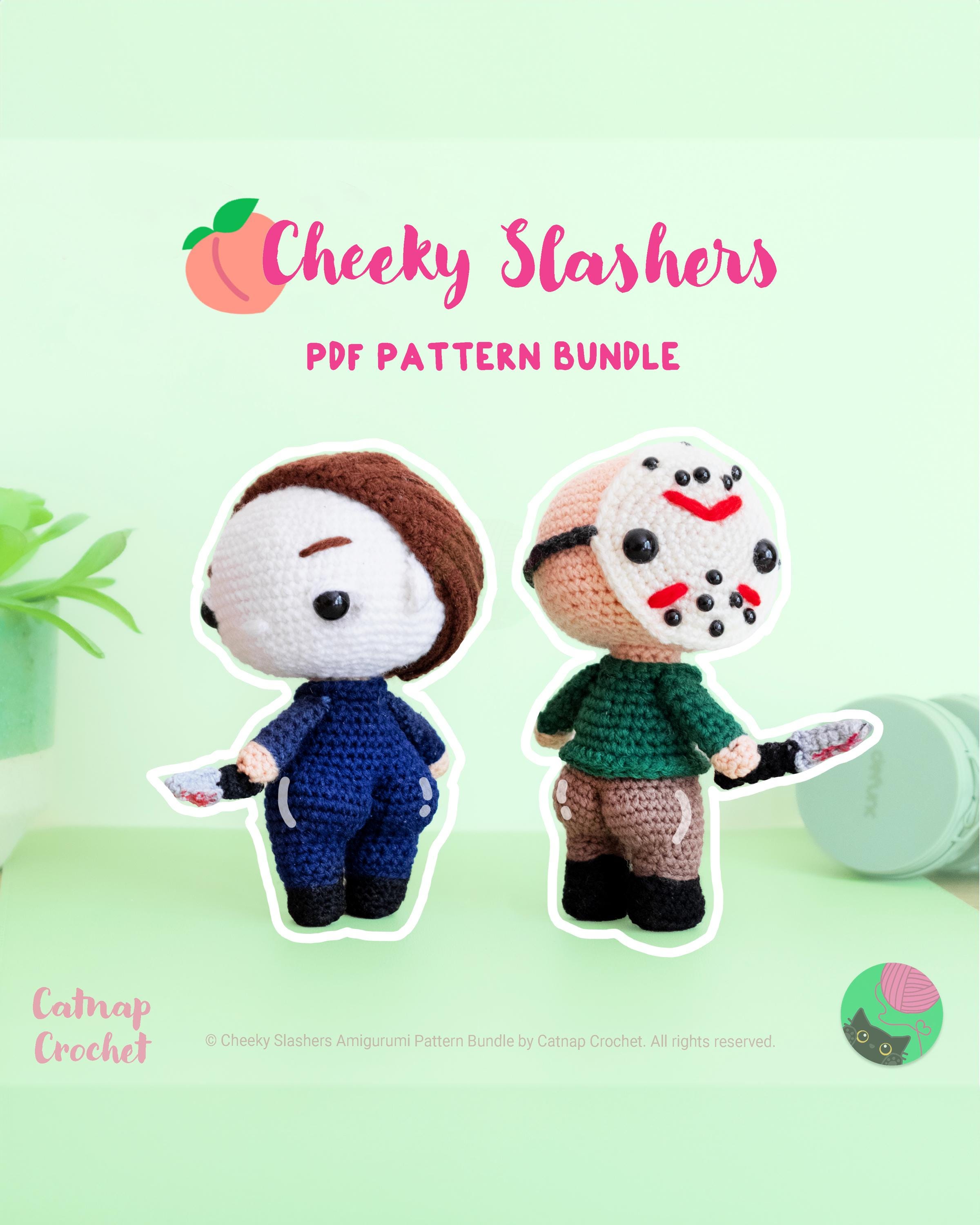 29 Michael Myers Crochet Patterns for Halloween Decor, Gifts, and Horror-Fan Keepsakes 27 2-in-1 Booty Slashers Myers and Jason Crochet Pattern Bundle