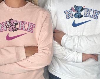 Rundhals-Sweatshirt mit Stitch- oder Angel-Stickerei