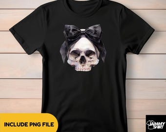 Dödskallekokett med svart rosett PNG, dödskalle PNG, skelett PNG, Halloween png, 2024 Halloween, present till henne, present till honom, gotisk png, estetik