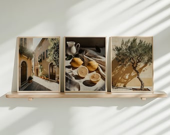 3 SET Italy Lemon Tree poster, Italian Vibe Wall Art, Travel Poster, Set of 3 Prints, Italian Prints, Mediterranean Wall Art, Wall Hanging