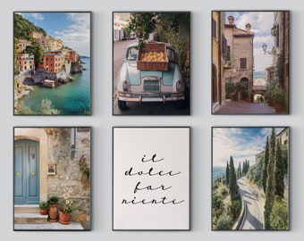 6 SET Italy Wall Hanging, Italian Vibe Wall Art, Travel Poster, Set of 3 Prints, Italy Bedroom, Mediterranean Wall Art, Italy Wall Hanging
