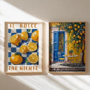 2 SET Italien Sommer Poster, Italian Vibe Wandkunst, Zitronen Poster, Set von 4 Drucken, italienische Drucke, mediterrane Wandkunst, Wandbehang