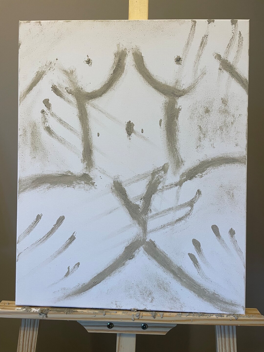 Yoni Feminine Energy Female Naked Body Vagina Sexual Assault Survivor Textured Art Grey White