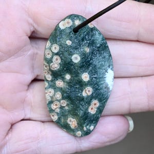 Beautiful OCEAN JASPER / OCEAN Agate raw stone pendant