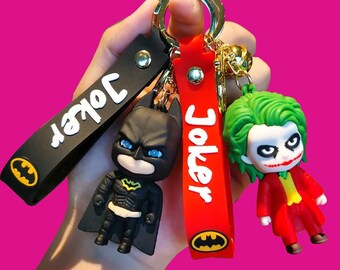 Batman Keychain, Joker Keychain, Batman and Joker keychain charm