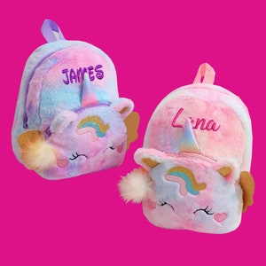 Personalized Unicorn Backpack, Unicorn Preschool Backpack, Unicorn Toddler, Unicorn Plush Bag