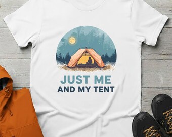 T-shirt de camping solo, t-shirt graphique introverti pour l'extérieur