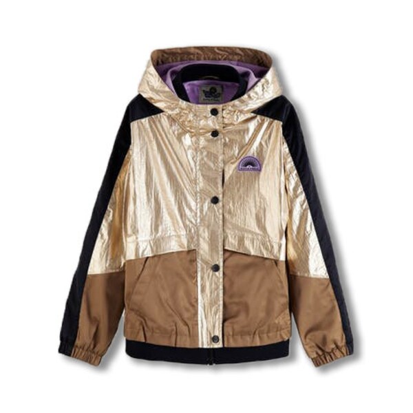 Veste légère technique enfant doré coupe-vent Scotch & Soda neuf beaux détails funny couleur violette doré  marron et noir