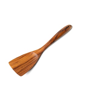 Handgefertigter Teakholz-Gebogener Pfannenwender 30 cm Langer Holzwender zum Kochen Natürlicher Küchengeräte Antihaft-sicheres Holzrührwerkzeug