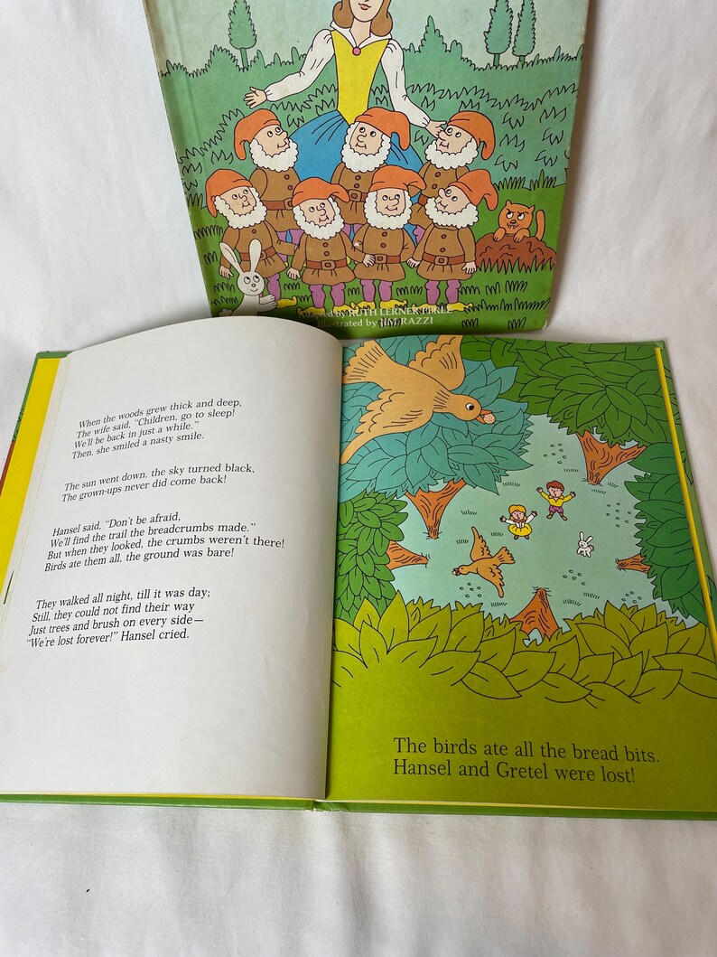 Set of two 1978 read with me books snow white hansel and gretel etsy