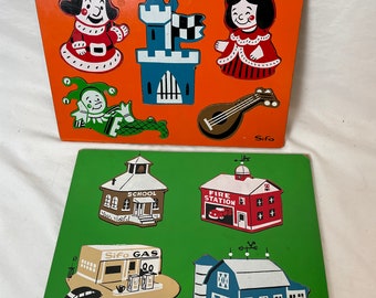 Vintage Sifo Childrens Puzzles Set of Two