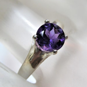 Amethyst Sterling Silver Tulip Ring