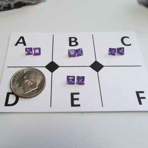 Amethyst 4mm Princess Pairs