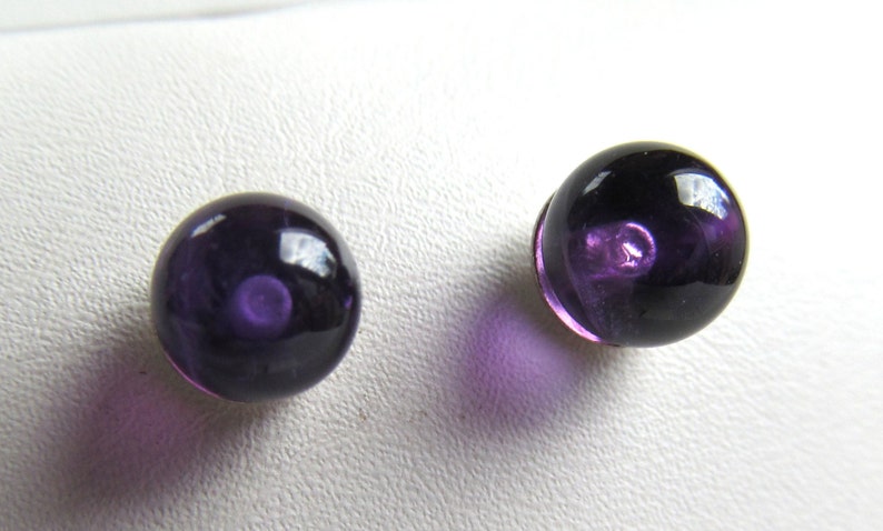 Amethyst Gemstone Bead Silver Earrings image 2
