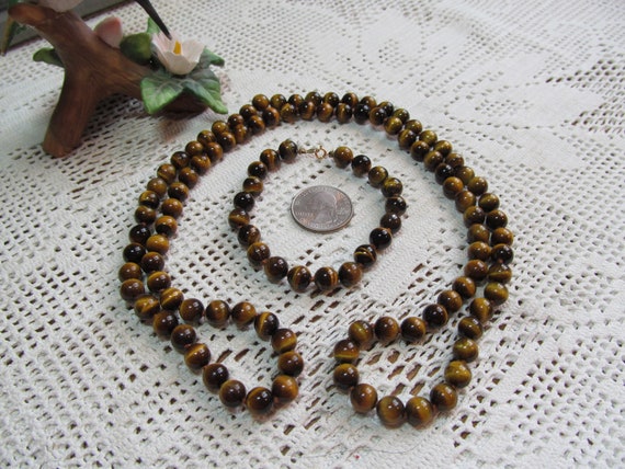 Tigers Eye Necklace and Bracelet Set - image 2