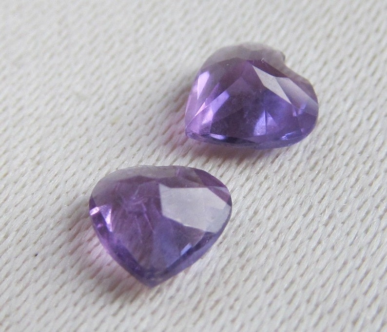 Pair 5mm Purple Amethyst Hearts image 5