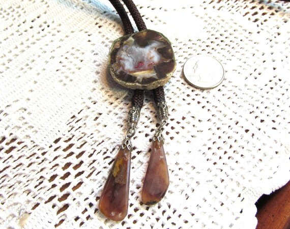 Western String Tie with Agate - image 3