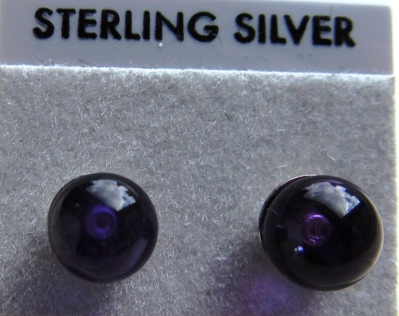 Amethyst Gemstone Bead Silver Earrings image 5
