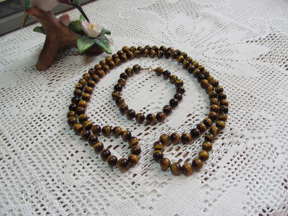 Tigers Eye Necklace and Bracelet Set - image 3