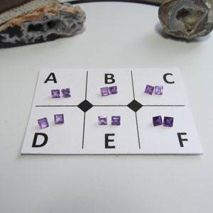 Amethyst 4mm Princess Pairs