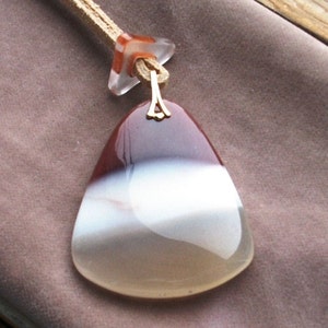 Tri-Color Agate Pendant with Cane Glass Stopper
